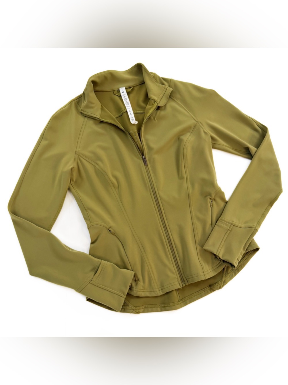 Lululemon Jacket Womens 8 InStill Bronze Green Full Zip Fitted - Picture 2 of 8